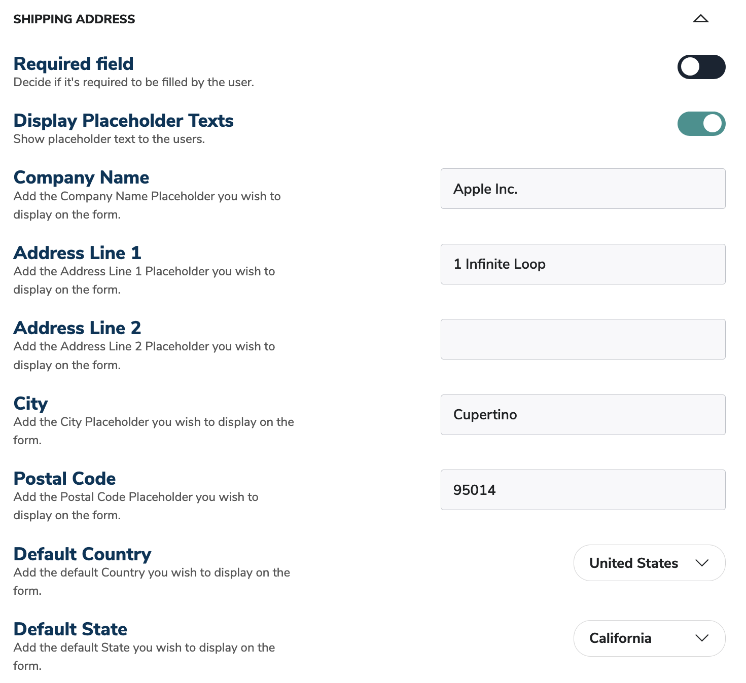 Forms Shipping Address Block Forms Shipping Address Block